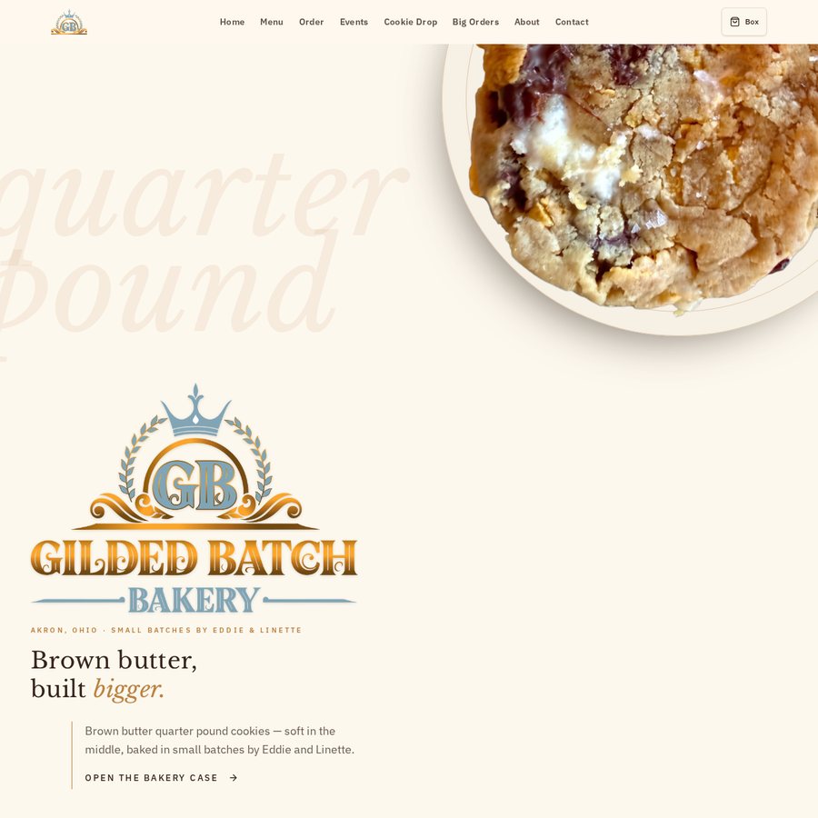 Small-batch bakery website preview