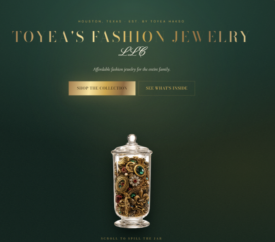 Fashion jewelry boutique website preview