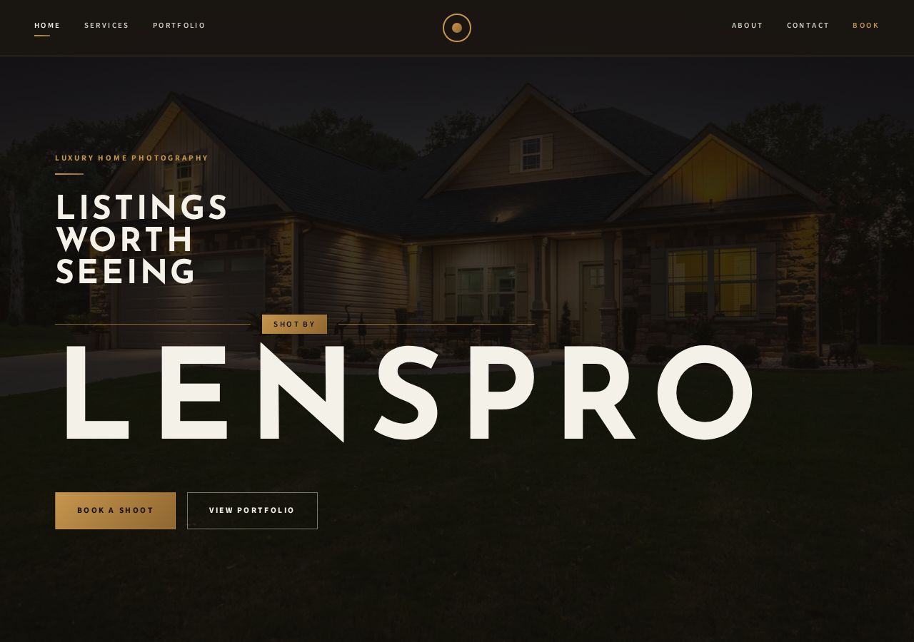 Luxury home photography website preview